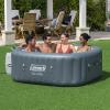 imageColeman Atlantis AirJet Large Square 4 to 6 Person Inflatable Hot Tub Portable Outdoor Spa with 140 AirJets and EnergySense Cover BlueGray