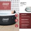 imageColeman SaluSpa Ponderosa AirJet 2 to 4 Person Inflatable Hot Tub Round Portable Outdoor Spa with 120 Soothing Jets with Cover OrangeBlack