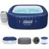 imageColeman Atlantis AirJet Large Square 4 to 6 Person Inflatable Hot Tub Portable Outdoor Spa with 140 AirJets and EnergySense Cover BlueBlue