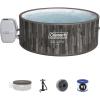 imageColeman SaluSpa Napa AirJet 2 to 7 Person Inflatable Hot Tub Round Portable Outdoor Spa with 180 Soothing Jets with Cover GrayStandard