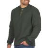 image:imageColeman LongSleeve Sherpa Lined Waffle Henley Shirts for MenHunter Green Heather