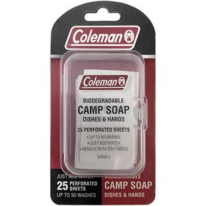 image:imageColeman Camp Soap Sheets  25 Travel Soap Sheets for Camping Hiking amp Backpacking  Perforated for 50 Washes Dissolves Instantly in Hot or Cold Water TSAApproved for Travel