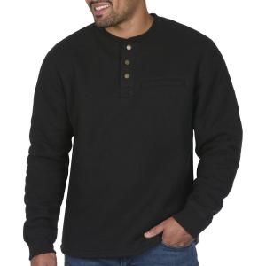 image:imageColeman LongSleeve Sherpa Lined Waffle Henley Shirts for MenBlack