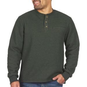 image:imageColeman LongSleeve Sherpa Lined Waffle Henley Shirts for MenHunter Green Heather