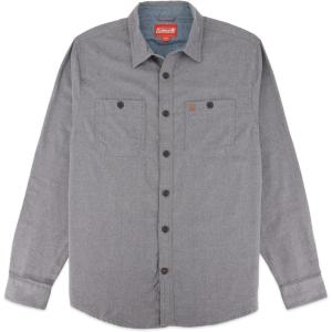 image:imageColeman Mens LongSleeve Flannel Shirt Midweight Western Plaid ButtonDown BlueGrey MediumGrey Heather