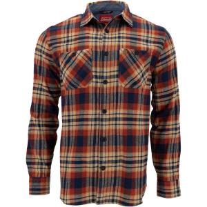 image:imageColeman Mens LongSleeve Flannel Shirt Midweight Western Plaid ButtonDown BlueGrey MediumRustNavy