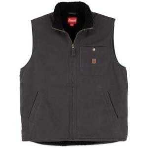 image:imageColeman Microfiber Quilted Vest With Sherpa Collar XX Large RustRavenBlack Sherpa