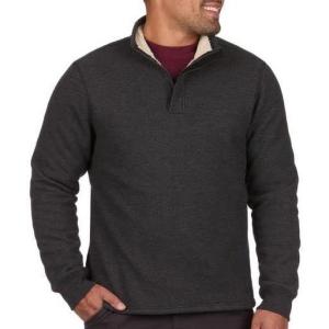 image:imageColeman Quarter Zip Sherpa Henley Long Sleeve Shirt For Men Black Heather MediumBlack Heather