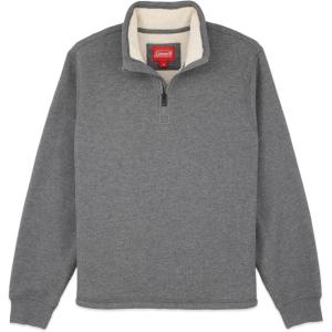 image:imageColeman Quarter Zip Sherpa Henley Long Sleeve Shirt For Men Black Heather MediumShale Heather