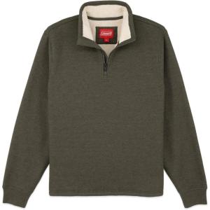 image:imageColeman Quarter Zip Sherpa Henley Long Sleeve Shirt For Men Black Heather MediumSmokey Olive Heather