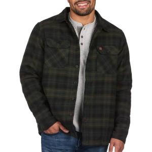 image:imageColeman Sherpa Lined Yukon Flannel Shirt Jackets with Corduroy Trim RedCharcoal LargeOlive