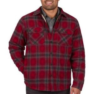 image:imageColeman Sherpa Lined Yukon Flannel Shirt Jackets with Corduroy Trim RedCharcoal LargeRedCharcoal