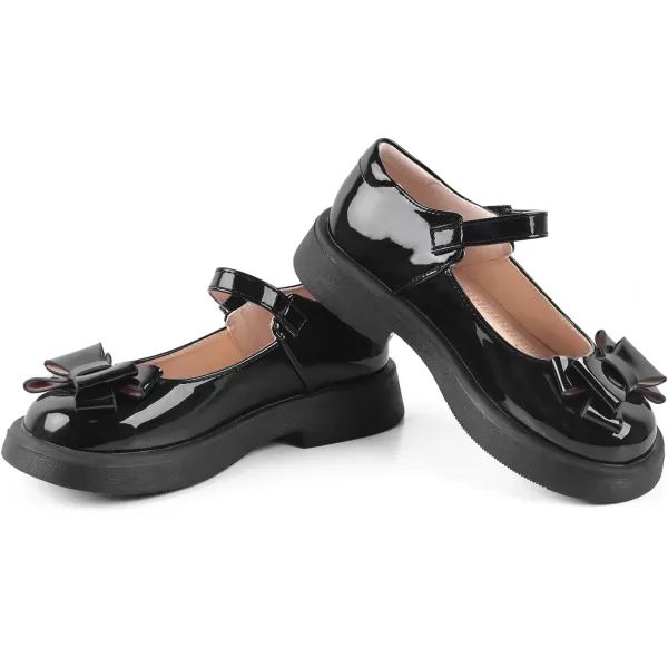 ADAMUMU Girls Dress Shoes Cute Bow Mary Jane Shoes Ballerina Flats with Satin Ankle Tie,Flower Girls for Wedding Sparkly Birthday Party or School Daily Dress Up