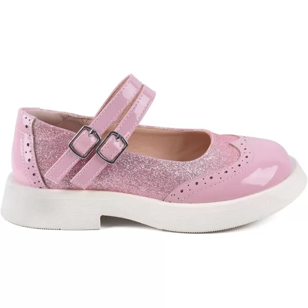 ADAMUMU Girls Dress Shoes Cute Bow Mary Jane Shoes Ballerina Flats with Satin Ankle Tie,Flower Girls for Wedding Sparkly Birthday Party or School Daily Dress Up