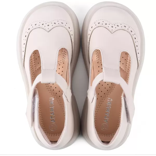 ADAMUMU Girls Dress Shoes Cute Bow Mary Jane Shoes Ballerina Flats with Satin Ankle Tie,Flower Girls for Wedding Sparkly Birthday Party or School Daily Dress Up