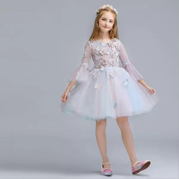 ADAMUMU Girls Dress Shoes Cute Bow Mary Jane Shoes Ballerina Flats with Satin Ankle Tie,Flower Girls for Wedding Sparkly Birthday Party or School Daily Dress Up