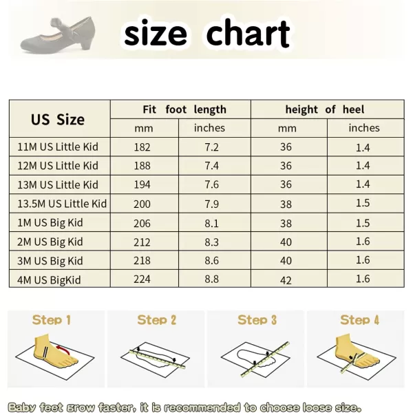 ADAMUMU Girls Dress Shoes Princess High Heel Mary Jane Glitter Shoes in Wedding Party for Toddler Little Big Girl with Bowknot Flower Velcro