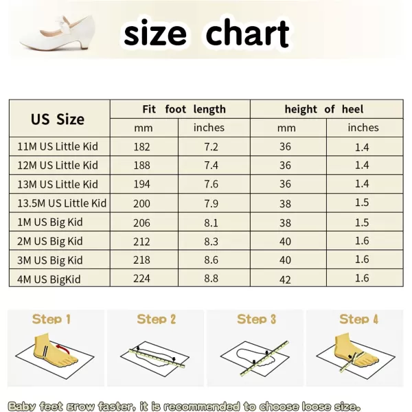ADAMUMU Girls Dress Shoes Princess High Heel Mary Jane Glitter Shoes in Wedding Party for Toddler Little Big Girl with Bowknot Flower Velcro