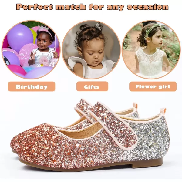 ADAMUMU Girls Dress Up Shoes Sparkly Shoes for Girls Princess Mary Jane School Uniform Dress Shoes in Performance, Prom and Graduation for Toddler/Little/Big Kids