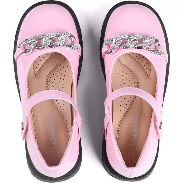 ADAMUMU Girls Flower Shoes Confortable Mary Jane Flats,Little Girl Platform Dress Shoes Strap Ballet Flats for Kid