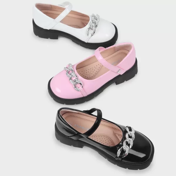 ADAMUMU Girls Flower Shoes Confortable Mary Jane Flats,Little Girl Platform Dress Shoes Strap Ballet Flats for Kid