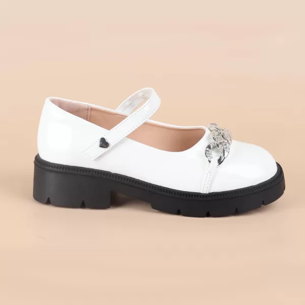 ADAMUMU Girls Flower Shoes Confortable Mary Jane Flats,Little Girl Platform Dress Shoes Strap Ballet Flats for Kid