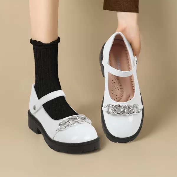 ADAMUMU Girls Flower Shoes Confortable Mary Jane Flats,Little Girl Platform Dress Shoes Strap Ballet Flats for Kid