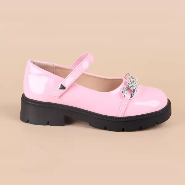 ADAMUMU Girls Flower Shoes Confortable Mary Jane Flats,Little Girl Platform Dress Shoes Strap Ballet Flats for Kid