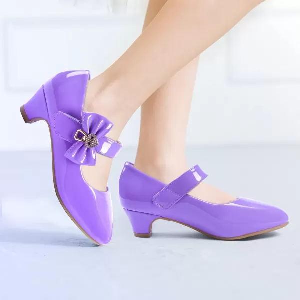 ADAMUMU Girls Low Heel Shoes PU Dress Shoes for Wedding