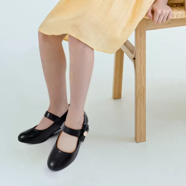ADAMUMU Girls Low Heel Shoes PU Dress Shoes for Wedding