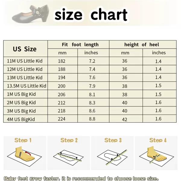 ADAMUMU Girls Low Heel Shoes PU Dress Shoes for Wedding