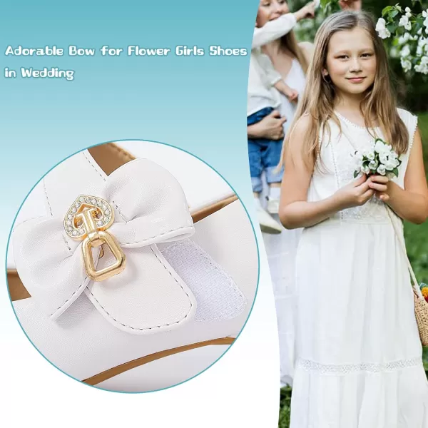 ADAMUMU Girls Low Heel Shoes PU Dress Shoes for Wedding