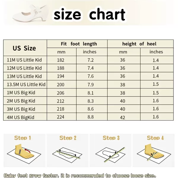 ADAMUMU Girls Low Heel Shoes PU Dress Shoes for Wedding