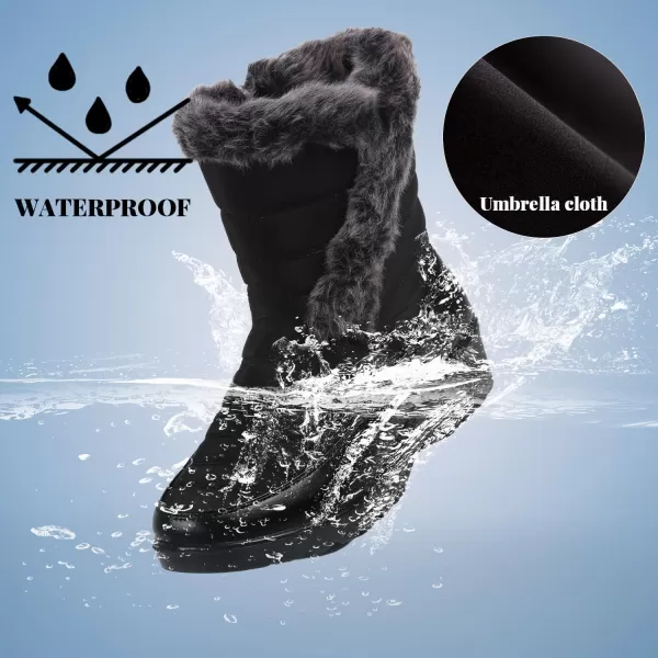 ADAMUMU Snow Boots for Women Waterproof Anti-Slip Fur Lined Lining Insulated Winter Boots for Outdoor Walking in Winter