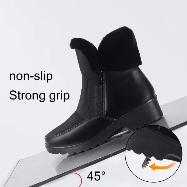 ADAMUMU Snow Boots for Women Waterproof Anti-Slip Fur Lined Lining Insulated Winter Boots for Outdoor Walking in Winter