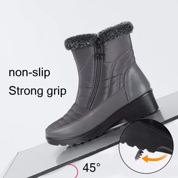ADAMUMU Snow Boots for Women Waterproof Anti-Slip Fur Lined Lining Insulated Winter Boots for Outdoor Walking in Winter