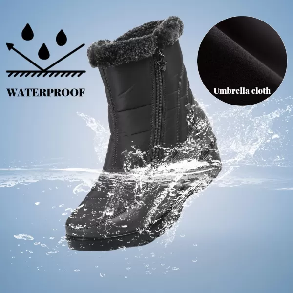 ADAMUMU Snow Boots for Women Waterproof Anti-Slip Fur Lined Lining Insulated Winter Boots for Outdoor Walking in Winter