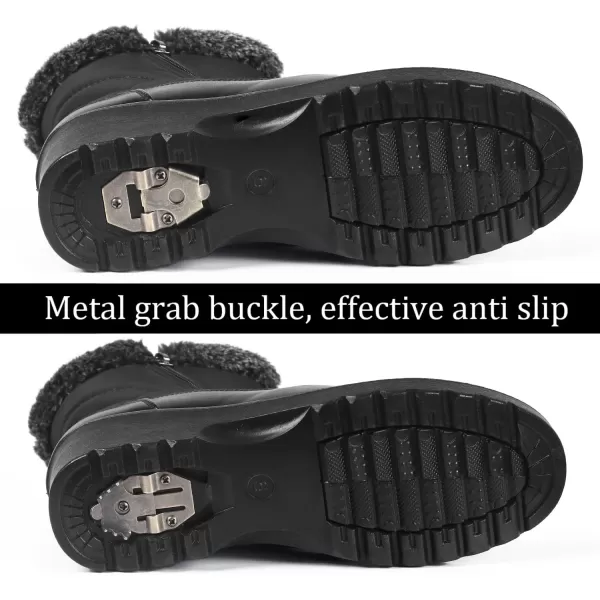 ADAMUMU Snow Boots for Women Waterproof Anti-Slip Fur Lined Lining Insulated Winter Boots for Outdoor Walking in Winter