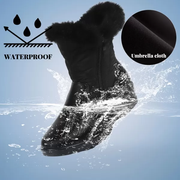 ADAMUMU Snow Boots for Women Waterproof Anti-Slip Fur Lined Lining Insulated Winter Boots for Outdoor Walking in Winter