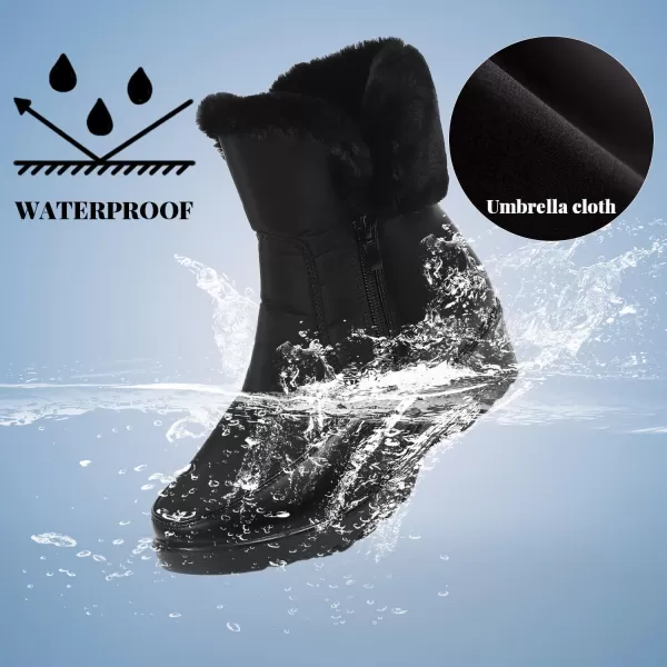 ADAMUMU Snow Boots for Women Waterproof Anti-Slip Fur Lined Lining Insulated Winter Boots for Outdoor Walking in Winter