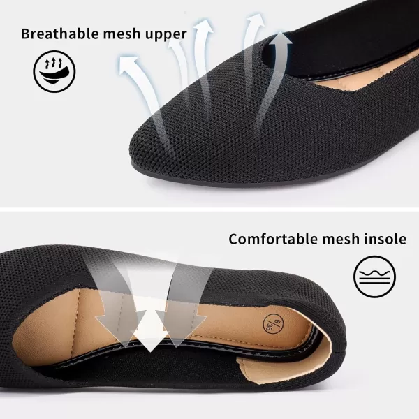 ADAMUMU Women's Ballet Flats for Pointed Toe Shoes Slip On Casual Mesh Flats Shoes