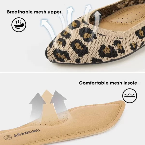 ADAMUMU Women's Ballet Flats for Pointed Toe Shoes Slip On Casual Mesh Flats Shoes
