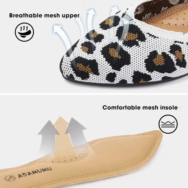 ADAMUMU Women's Ballet Flats for Pointed Toe Shoes Slip On Casual Mesh Flats Shoes