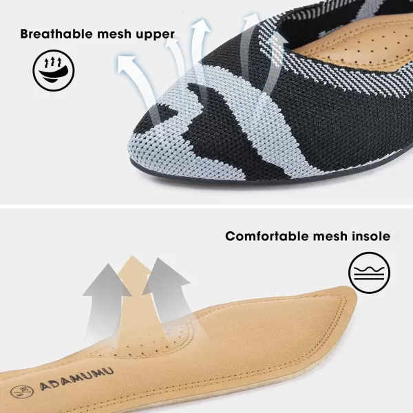 ADAMUMU Women's Ballet Flats for Pointed Toe Shoes Slip On Casual Mesh Flats Shoes
