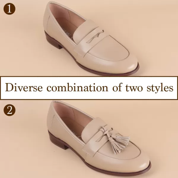 ADAMUMU Womens Loafers Business Casual Shoes for Women, Chunky Leather Loafers Women Office Shoes, Platform Lug Sole Loafers for Women Dressy