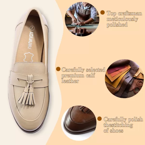 ADAMUMU Womens Loafers Business Casual Shoes for Women, Chunky Leather Loafers Women Office Shoes, Platform Lug Sole Loafers for Women Dressy