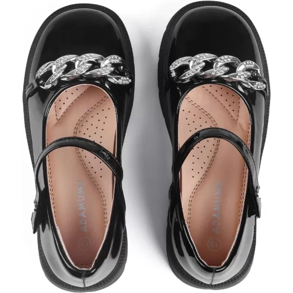 ADAMUMU Girls Flower Shoes Confortable Mary Jane Flats,Little Girl Platform Dress Shoes Strap Ballet Flats for Kid