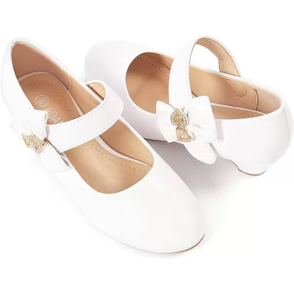 ADAMUMU Girls Low Heel Shoes PU Dress Shoes for Wedding