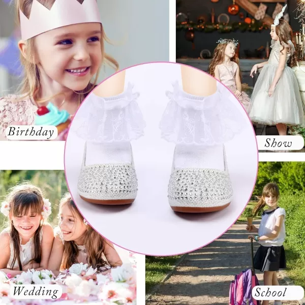 ADAMUMU Girls Dress Up Shoes Sparkly Shoes for Girls Princess Mary Jane School Uniform Dress Shoes in Performance, Prom and Graduation for Toddler/Little/Big Kids
