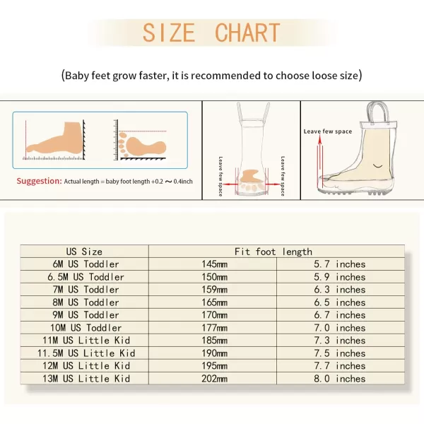 ADAMUMU Toddler Kids Rain Boots Childrens Waterproof Rubber Shoes with Easy-On Handles Lightweight in Cartoon Patterns for Boys &amp; Girls